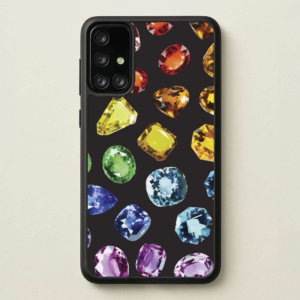 Rainbow Gems Assortment Pattern - Patterns Phone Case for Galaxy A71