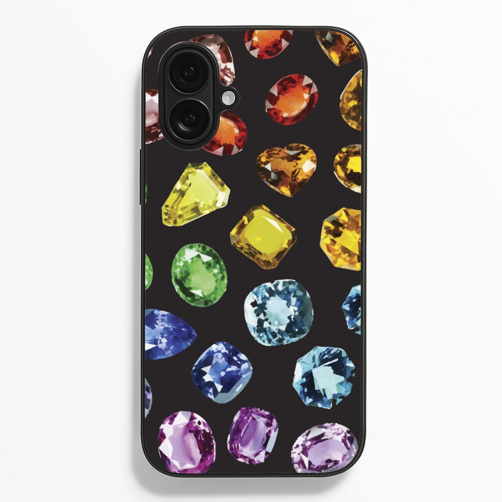 Rainbow Gems Assortment Pattern - Patterns Phone Case for iPhone 16 Plus