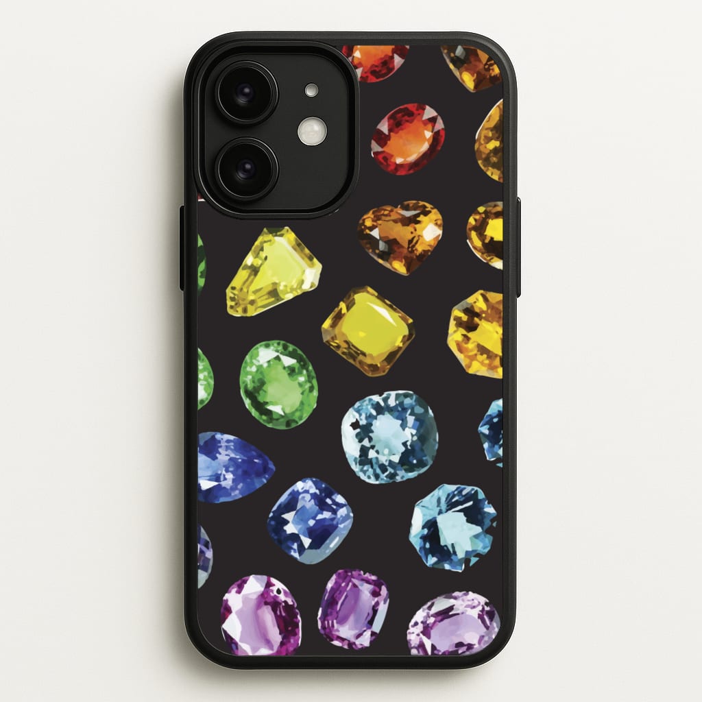 Rainbow Gems Assortment Pattern - Patterns Phone Case for iPhone 11