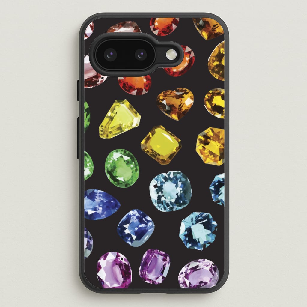 Rainbow Gems Assortment Pattern - Patterns Phone Case for Google Pixel 9a