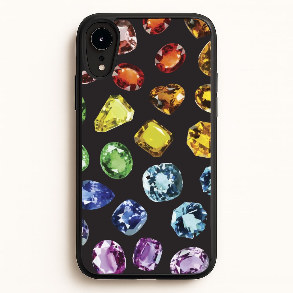 Rainbow Gems Assortment Pattern - Patterns Phone Case for iPhone XR