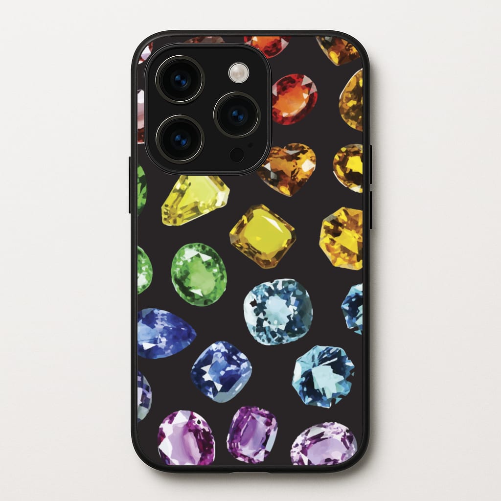 Rainbow Gems Assortment Pattern - Patterns Phone Case for iPhone 14 Pro