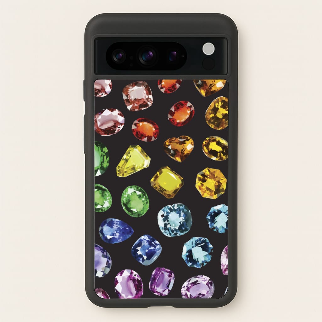 Rainbow Gems Assortment Pattern - Patterns Phone Case for Google Pixel 8 Pro