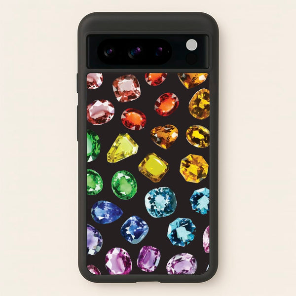 Rainbow Gems Assortment Pattern - Patterns Phone Case for Google Pixel 8 Pro