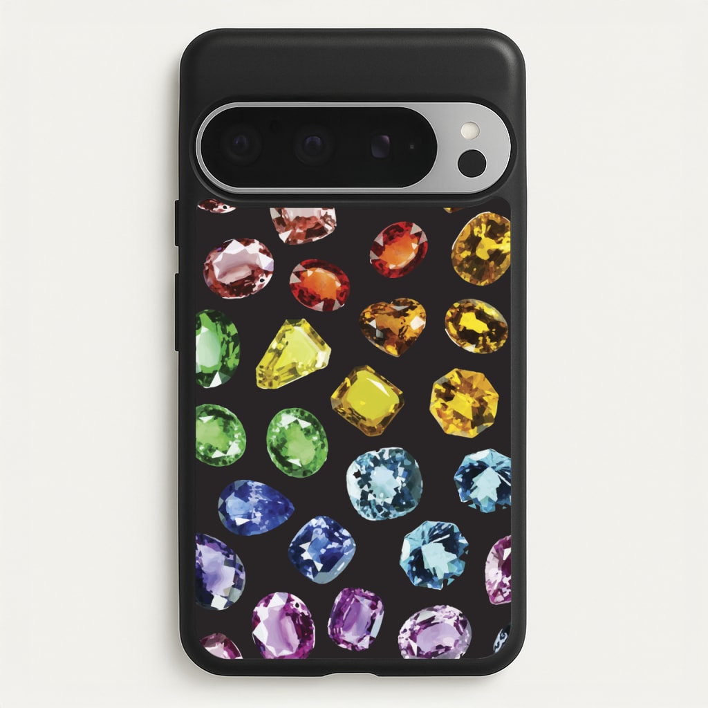 Rainbow Gems Assortment Pattern - Patterns Phone Case for Google Pixel 9 Pro XL