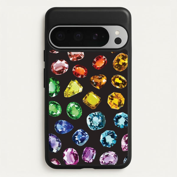 Rainbow Gems Assortment Pattern - Patterns Phone Case for Google Pixel 9 Pro XL