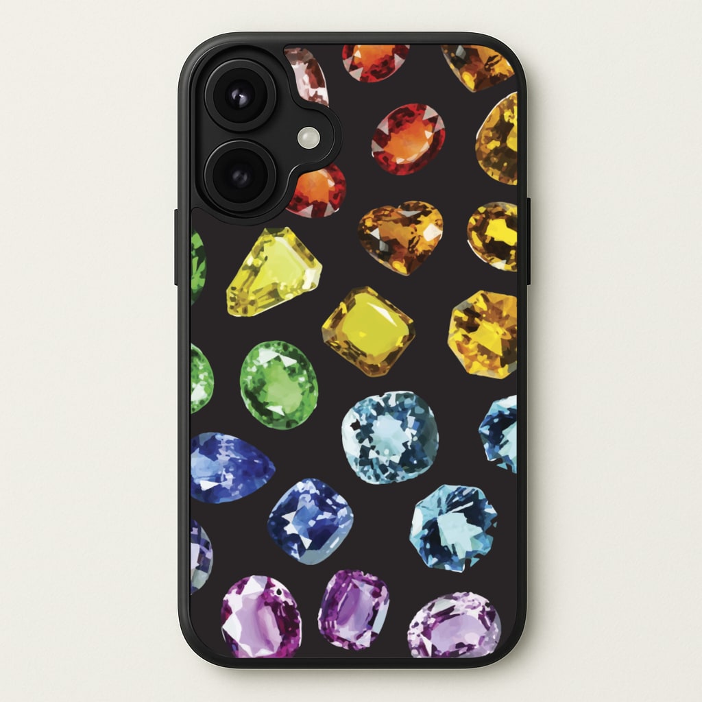 Rainbow Gems Assortment Pattern Phone Case for iPhone 17