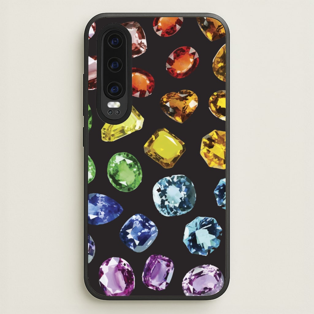 Rainbow Gems Assortment Pattern - Patterns Phone Case for Huawei P30