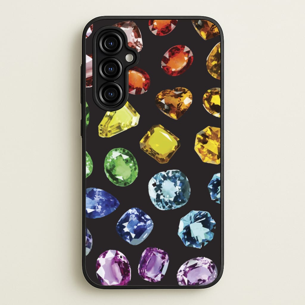 Rainbow Gems Assortment Pattern - Patterns Phone Case for Galaxy A54