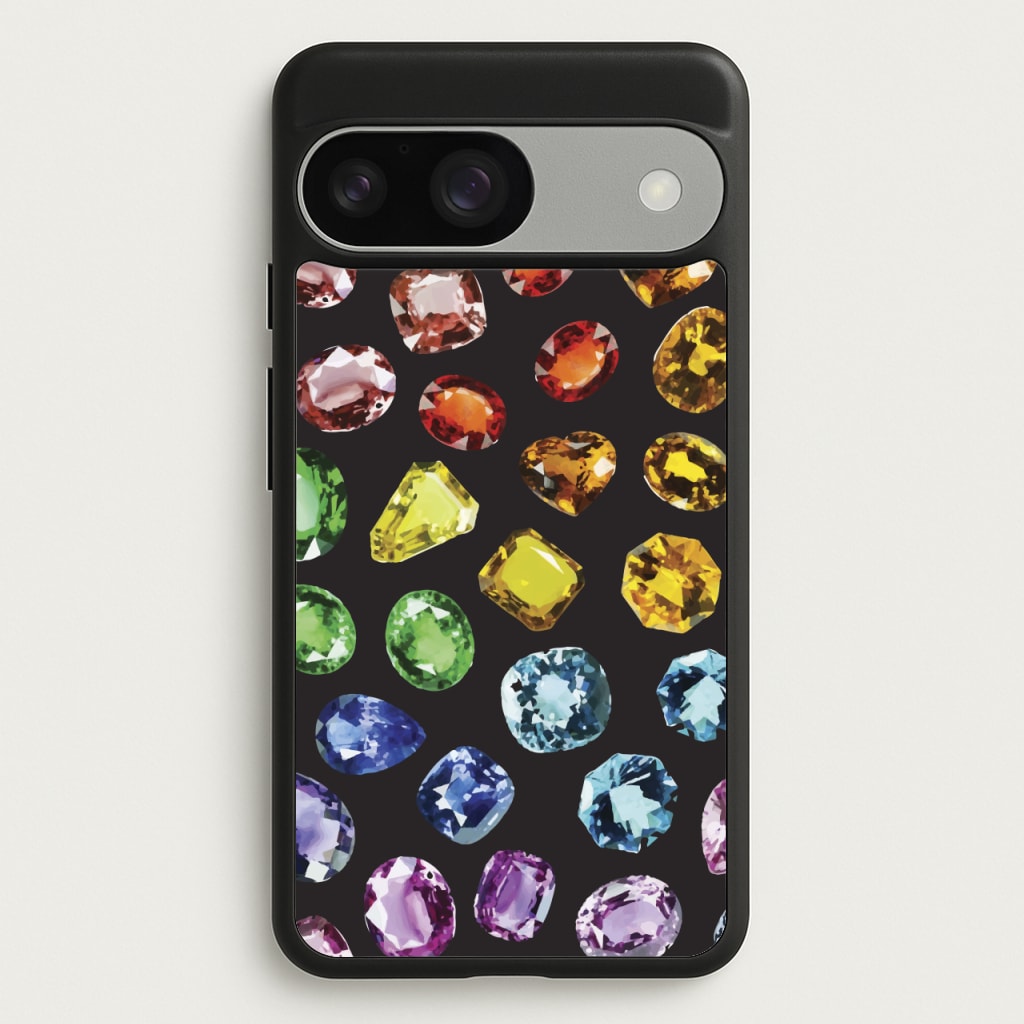 Rainbow Gems Assortment Pattern - Patterns Phone Case for Google Pixel 9 / 9 Pro
