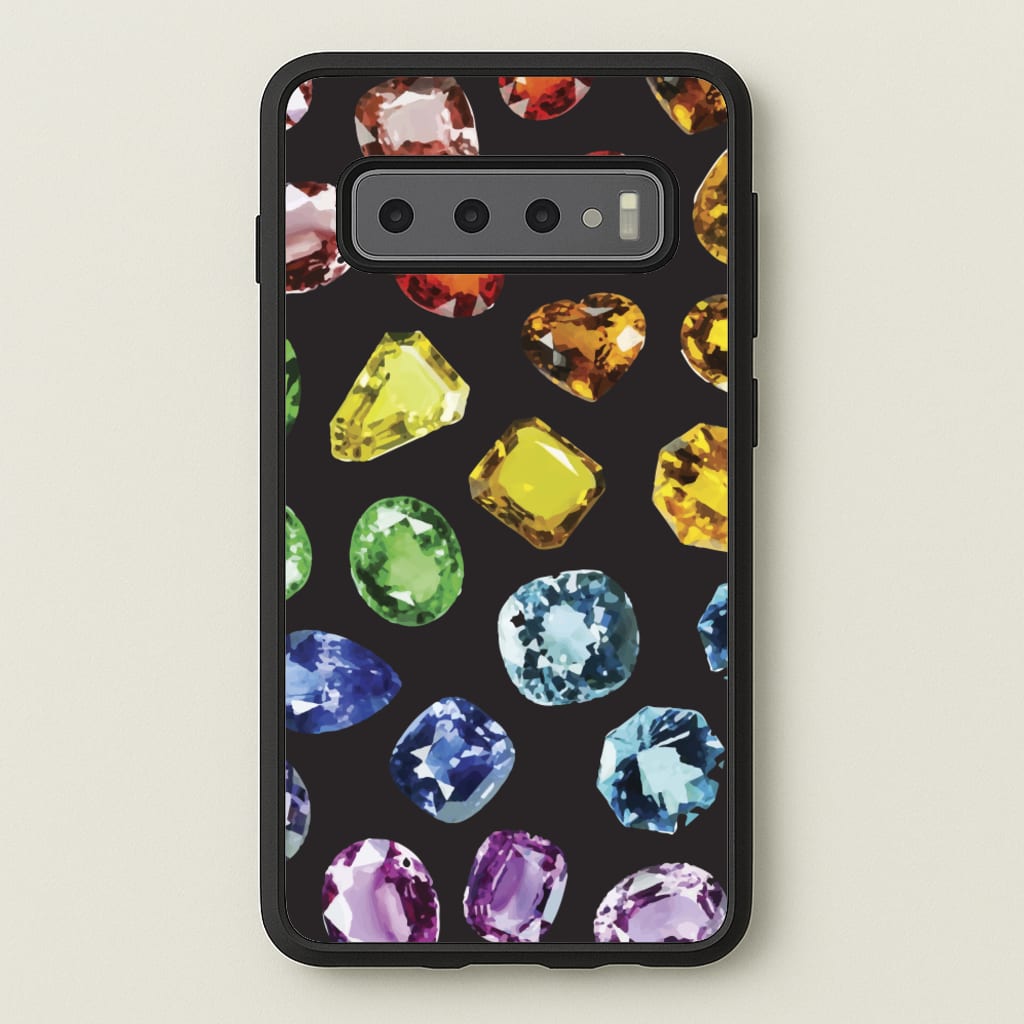 Rainbow Gems Assortment Pattern - Patterns Phone Case for Galaxy S10 Plus