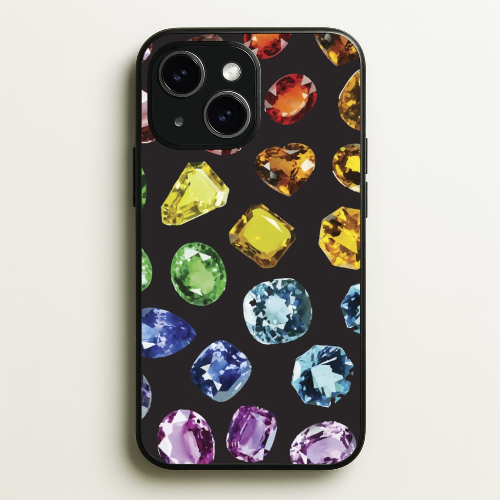 Rainbow Gems Assortment Pattern - Patterns Phone Case for iPhone 14