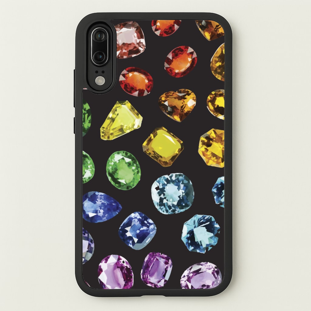 Rainbow Gems Assortment Pattern - Patterns Phone Case for Huawei P20