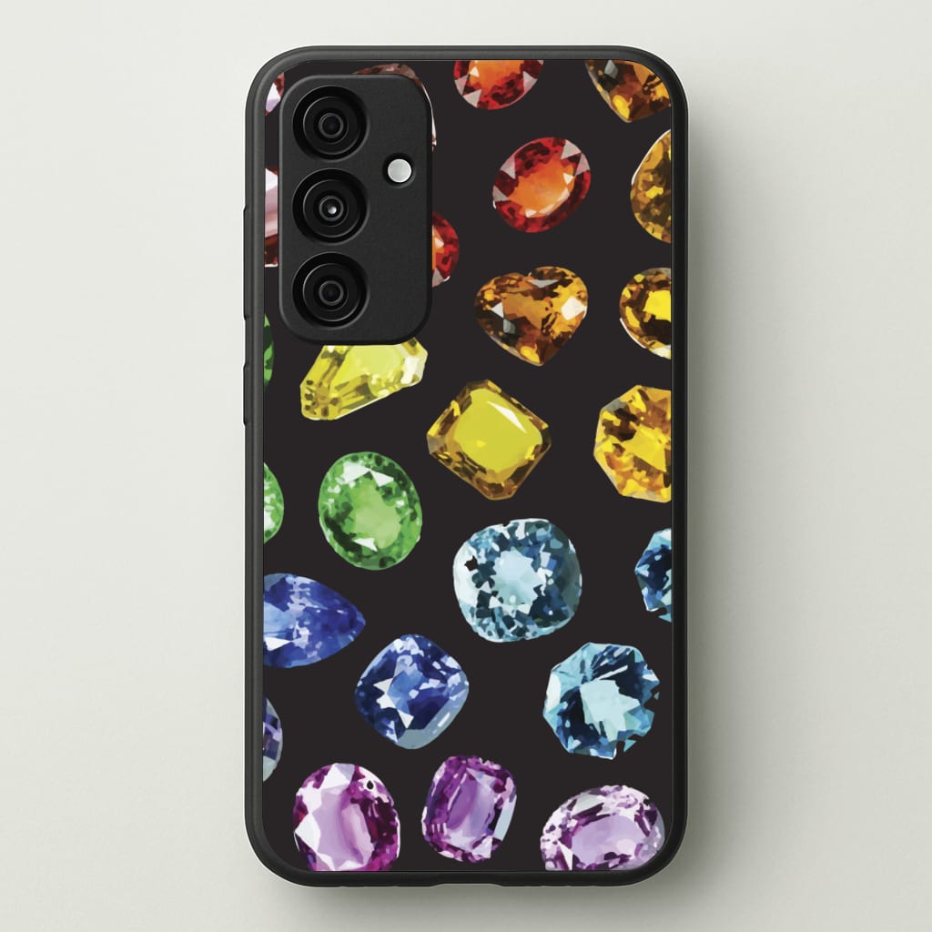 Rainbow Gems Assortment Pattern - Patterns Phone Case for Galaxy A55