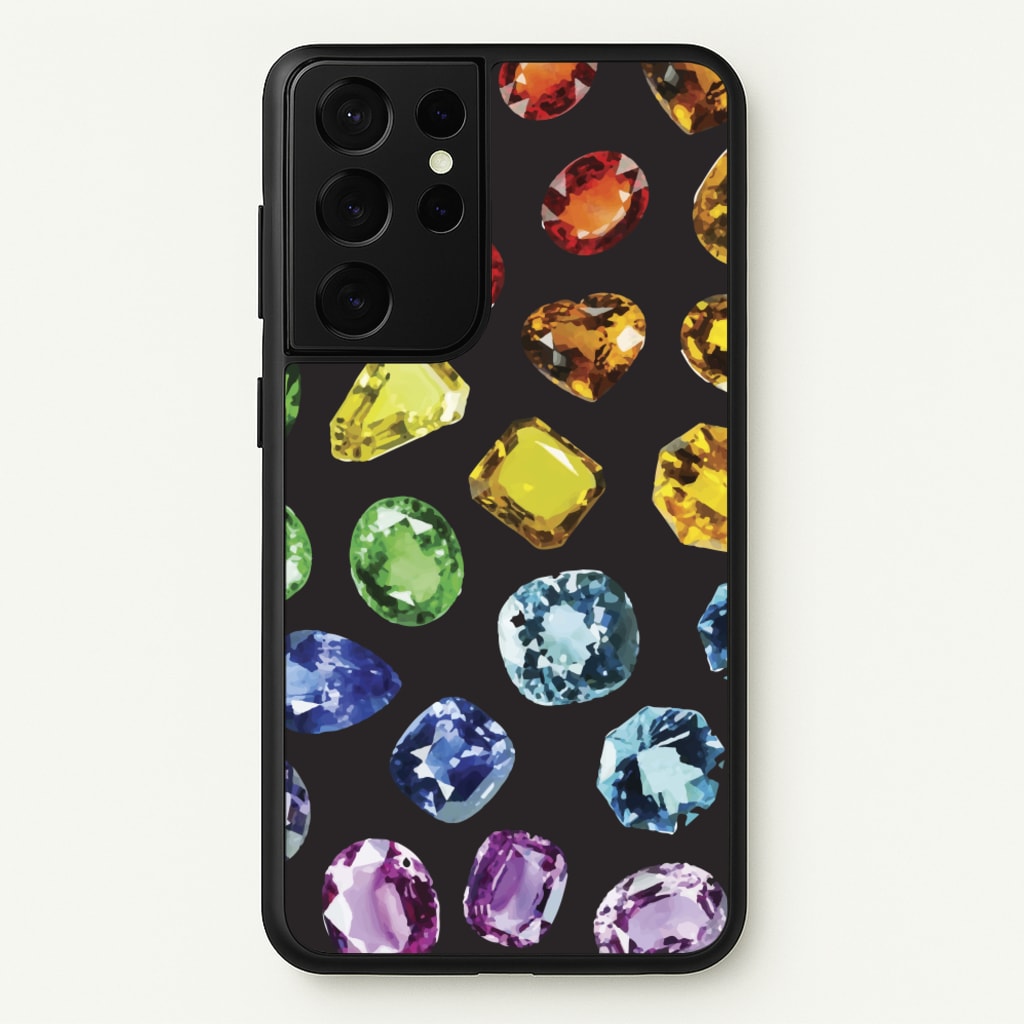 Rainbow Gems Assortment Pattern - Patterns Phone Case for Galaxy S21 Ultra