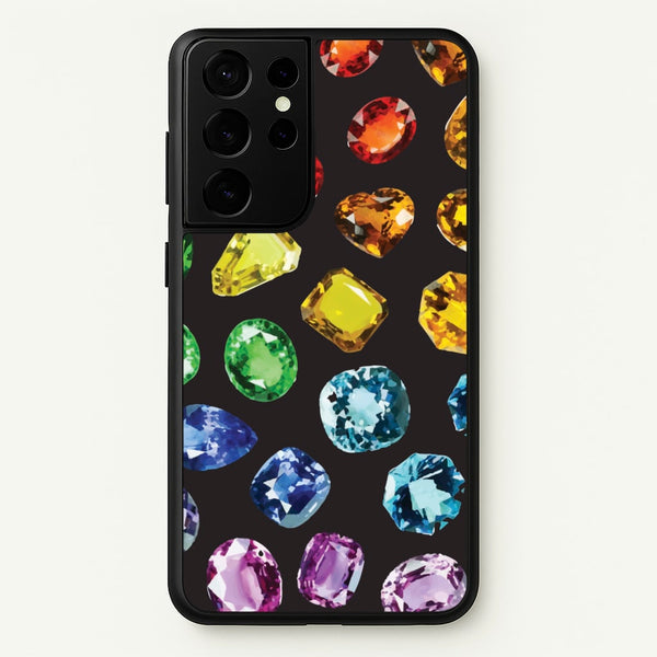Rainbow Gems Assortment Pattern - Patterns Phone Case for Galaxy S21 Ultra