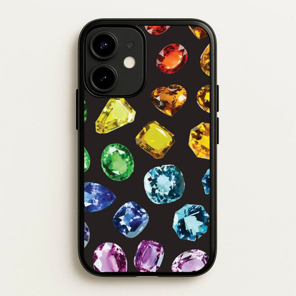 Rainbow Gems Assortment Pattern - Patterns Phone Case for iPhone 12 Mini