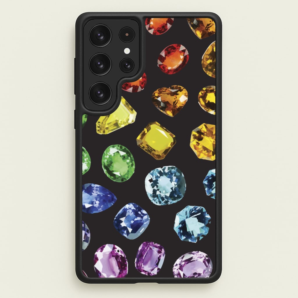 Rainbow Gems Assortment Pattern - Patterns Phone Case for Galaxy S22 Ultra