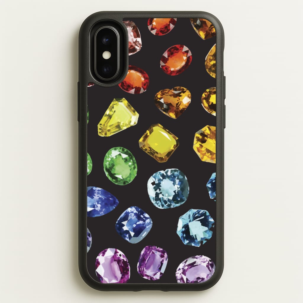 Rainbow Gems Assortment Pattern - Patterns Phone Case for iPhone X / XS