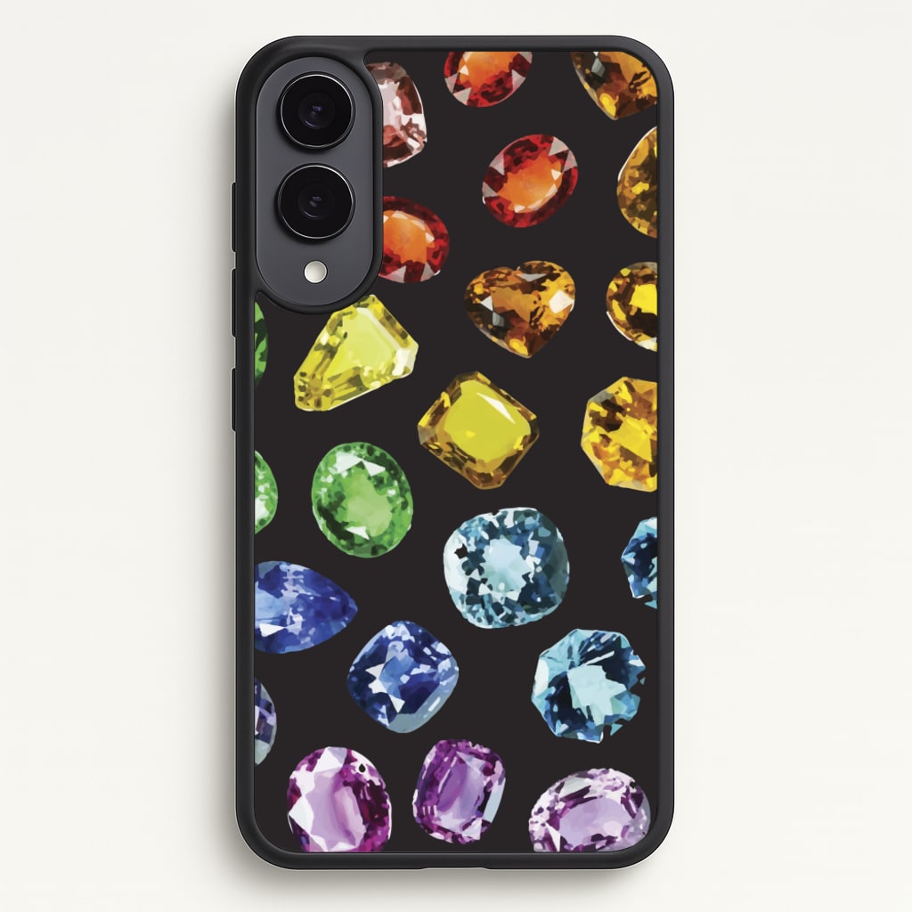 Rainbow Gems Assortment Pattern - Patterns Phone Case for Galaxy S25 Edge