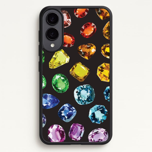 Rainbow Gems Assortment Pattern - Patterns Phone Case for Galaxy S25 Edge