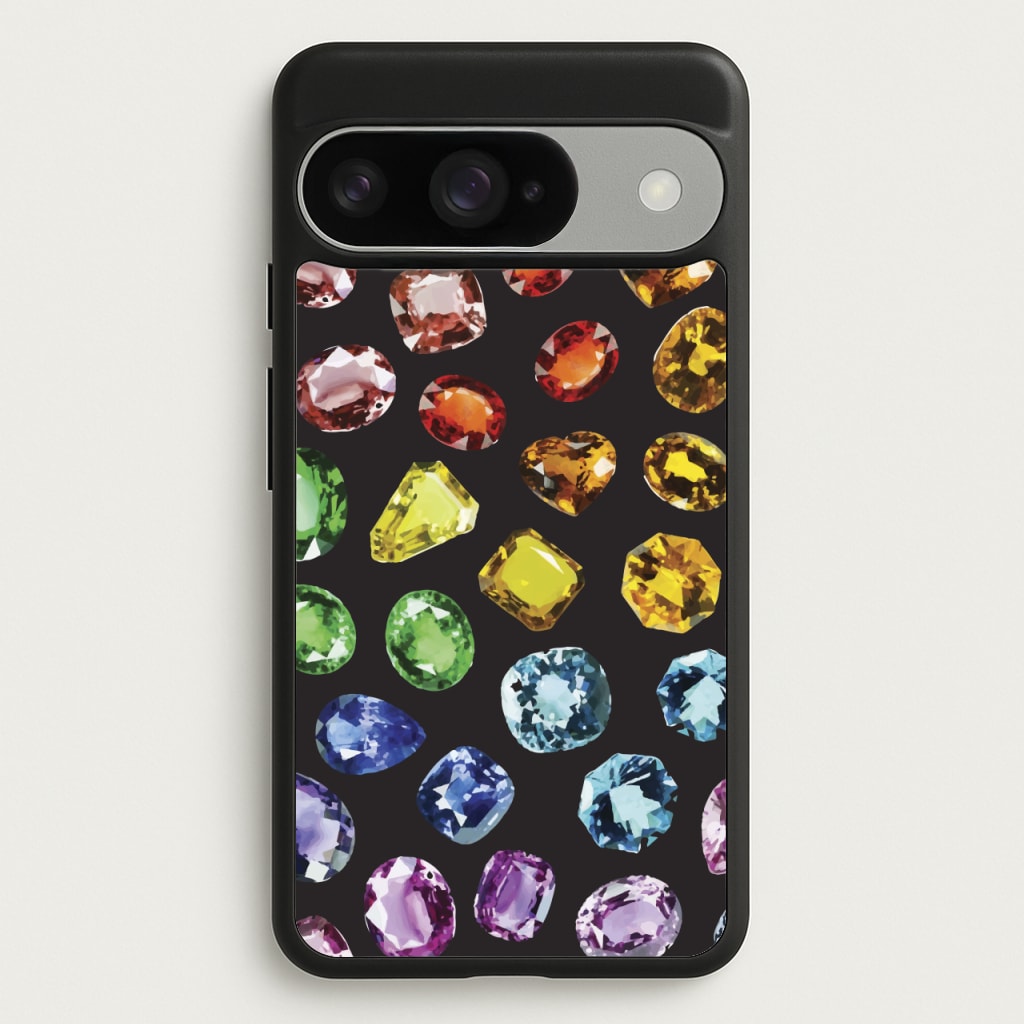 Rainbow Gems Assortment Pattern Phone Case for Google Pixel 10 / 10 Pro