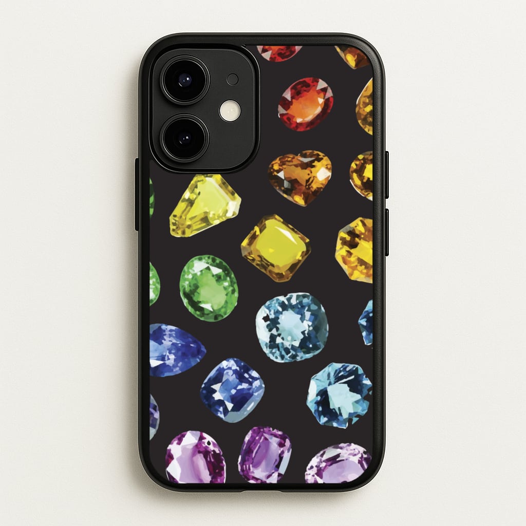 Rainbow Gems Assortment Pattern - Patterns Phone Case for iPhone 12 / 12 Pro