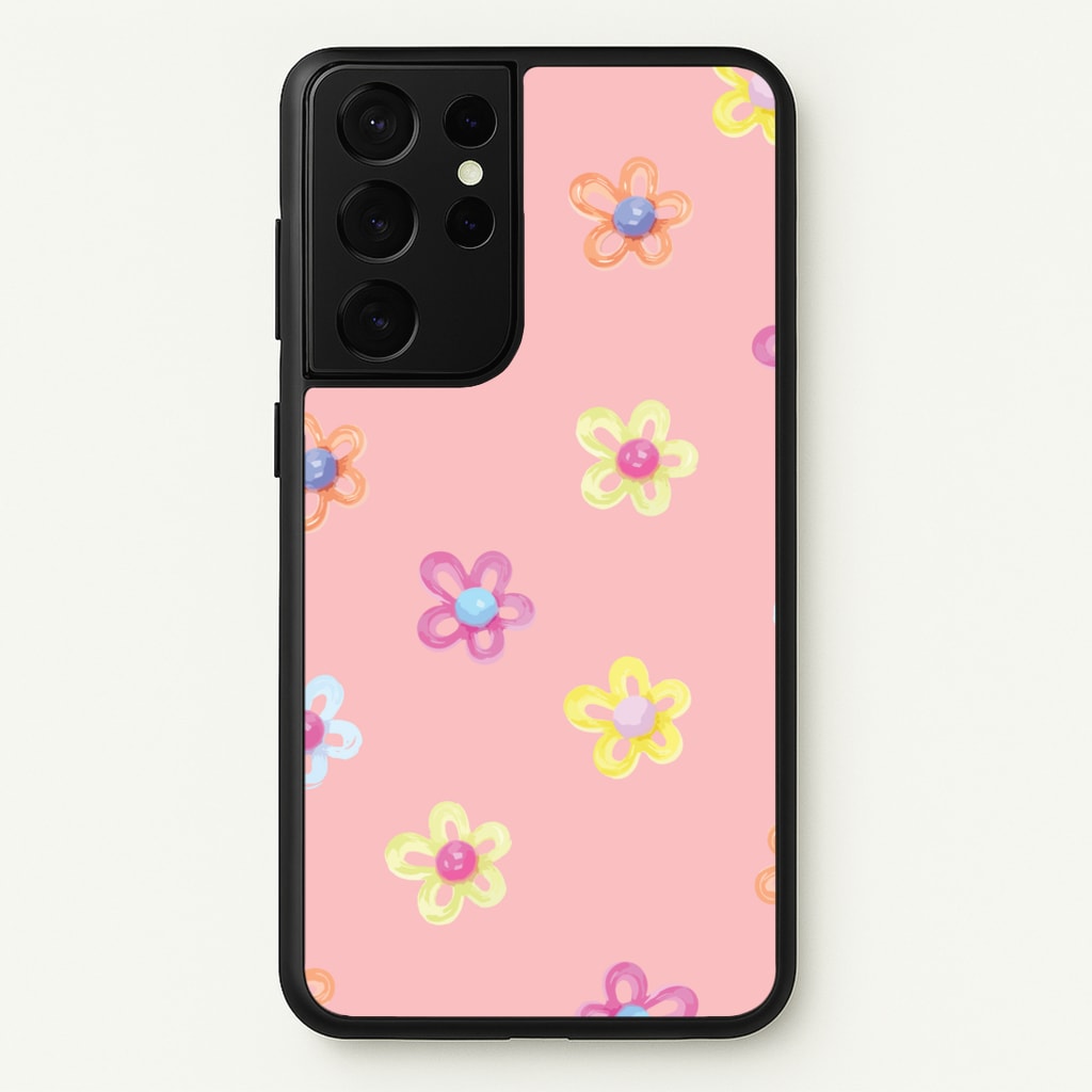 Flower Gems Pattern - Patterns Phone Case for Galaxy S21 Ultra