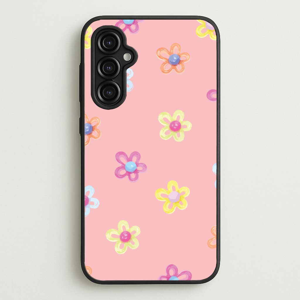 Flower Gems Pattern - Patterns Phone Case for Galaxy A14