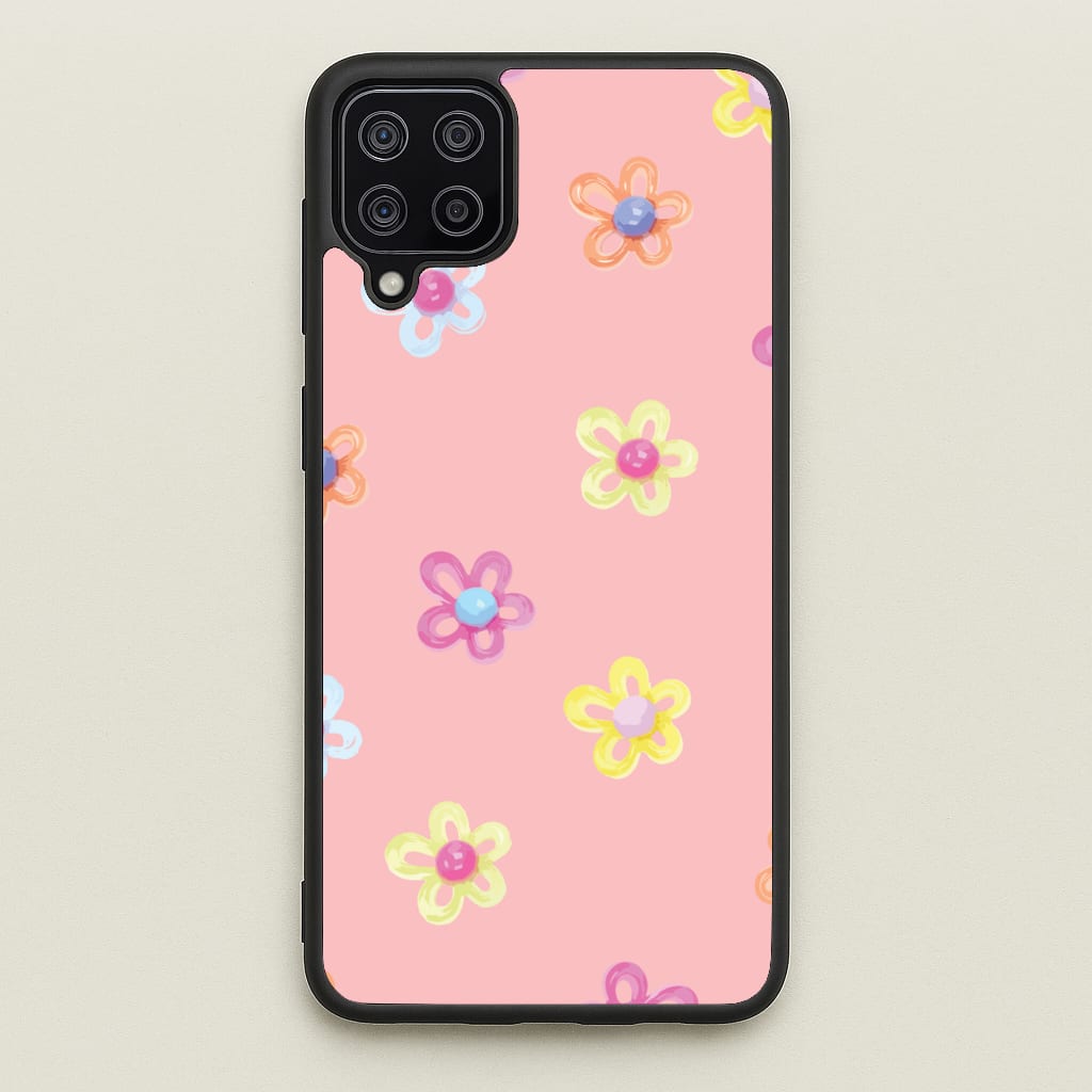 Flower Gems Pattern - Patterns Phone Case for Galaxy A12