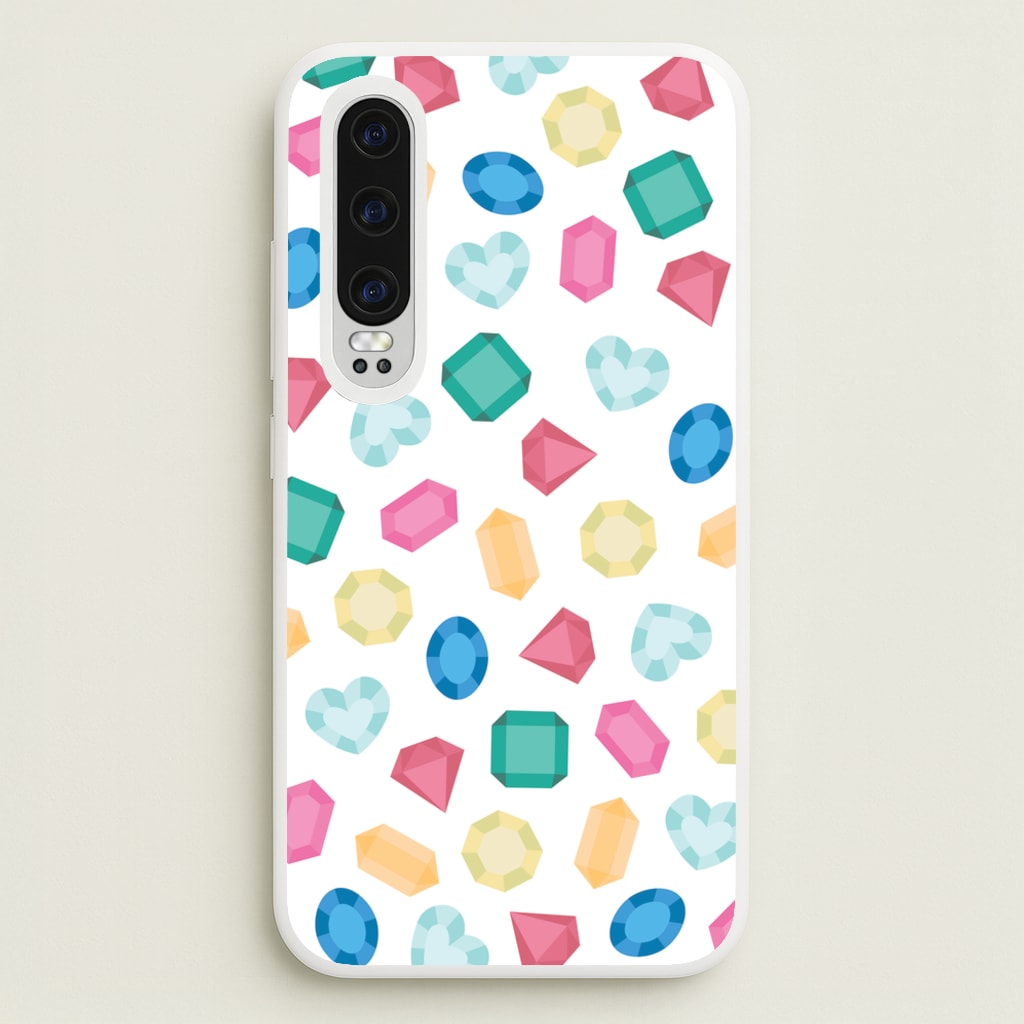Cartoon Multicoloured Gems Pattern - Patterns Phone Case for Huawei P30