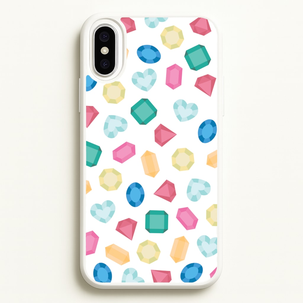 Cartoon Multicoloured Gems Pattern - Patterns Phone Case for iPhone XS Max