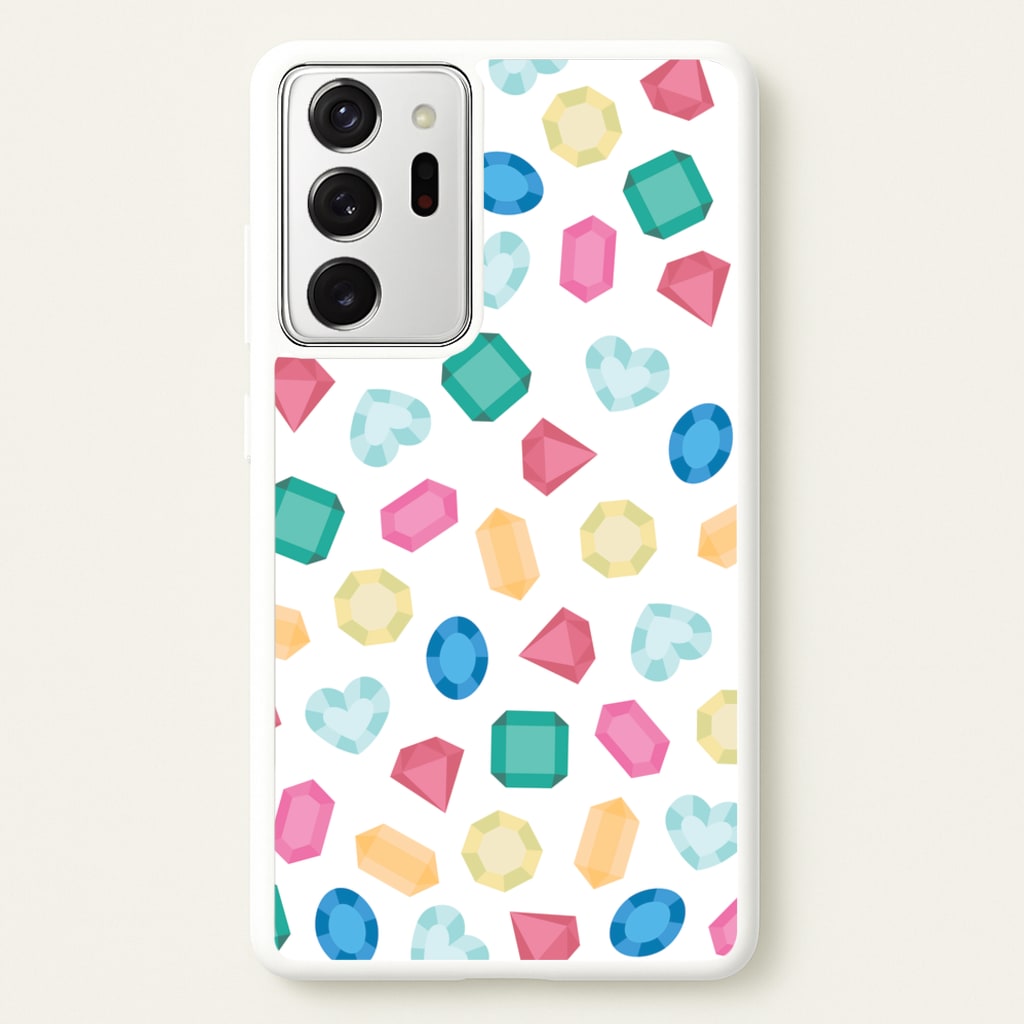 Cartoon Multicoloured Gems Pattern - Patterns Phone Case for Galaxy Note 20 Ultra