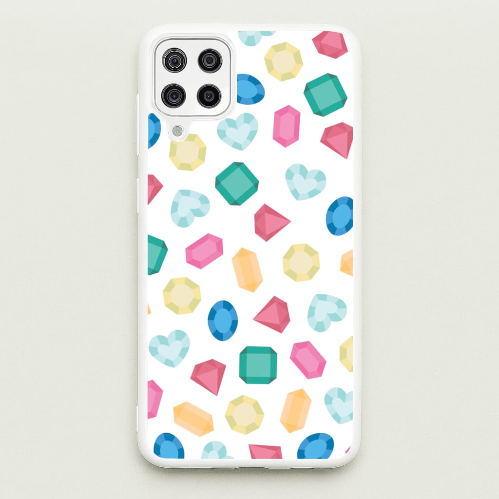 Cartoon Multicoloured Gems Pattern - Patterns Phone Case for Galaxy A12