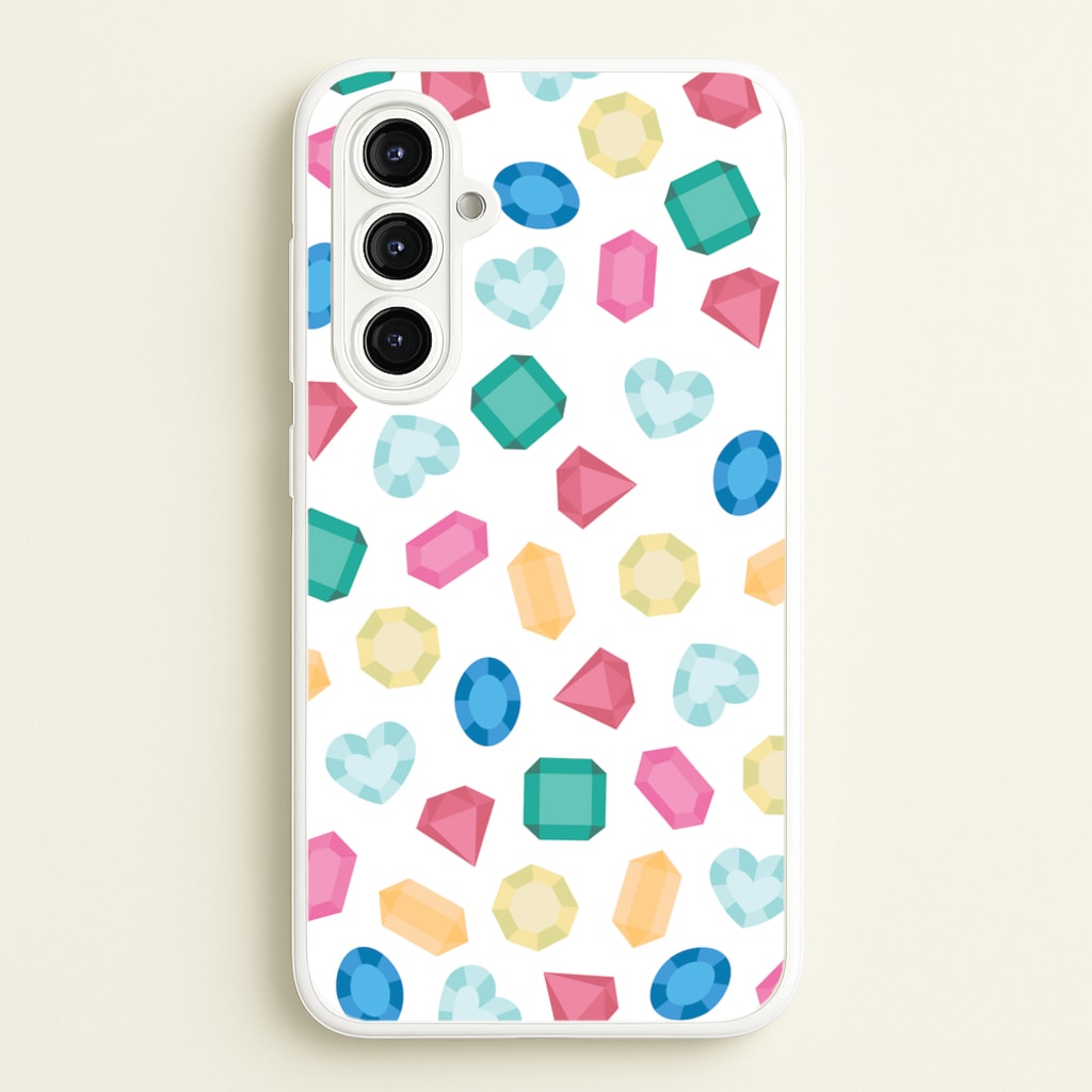 Cartoon Multicoloured Gems Pattern - Patterns Phone Case for Galaxy A16