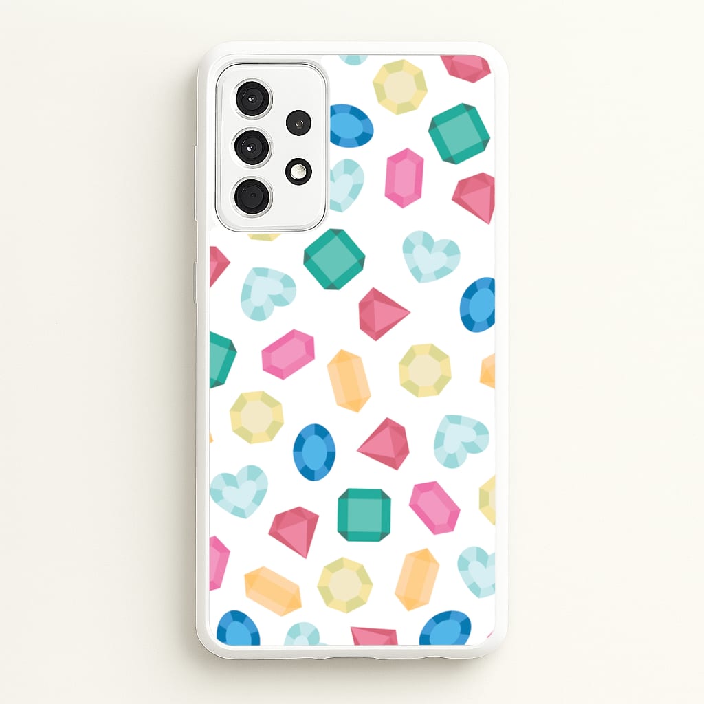 Cartoon Multicoloured Gems Pattern - Patterns Phone Case for Galaxy A52 / A52s