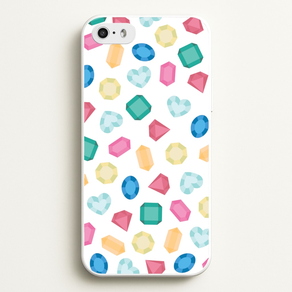 Cartoon Multicoloured Gems Pattern - Patterns Phone Case for iPhone 5 / 5s / SE 2016