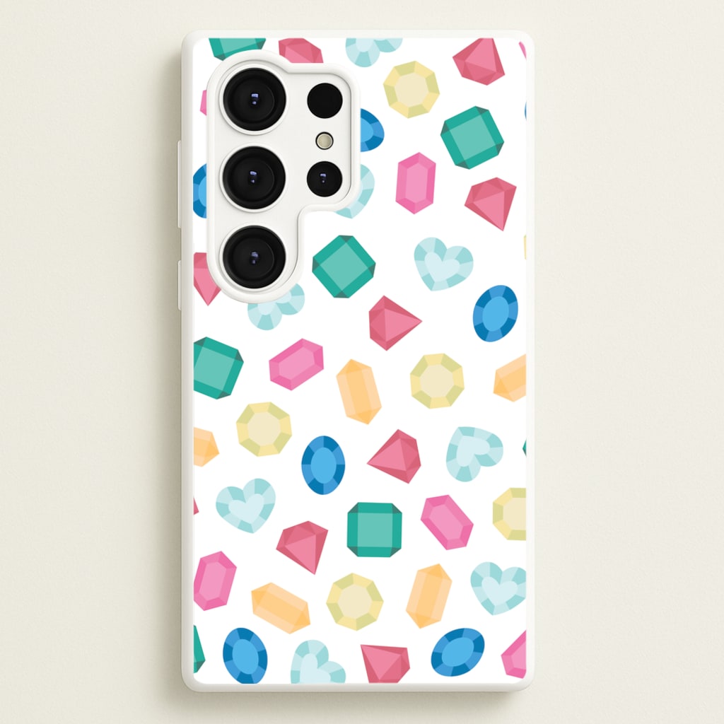 Cartoon Multicoloured Gems Pattern - Patterns Phone Case for Galaxy S25 Ultra
