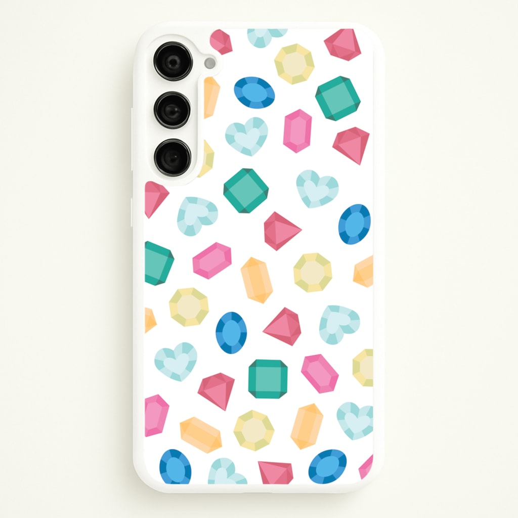 Cartoon Multicoloured Gems Pattern - Patterns Phone Case for Galaxy S23
