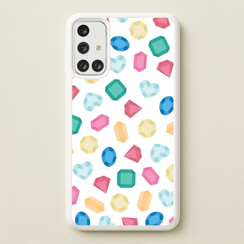 Cartoon Multicoloured Gems Pattern - Patterns Phone Case for Galaxy A71