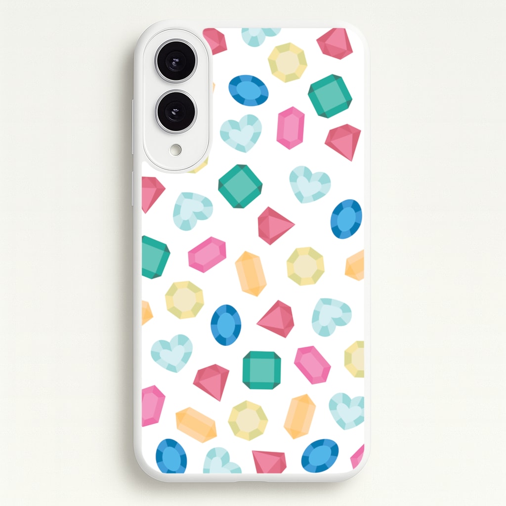 Cartoon Multicoloured Gems Pattern - Patterns Phone Case for Galaxy S25 Edge