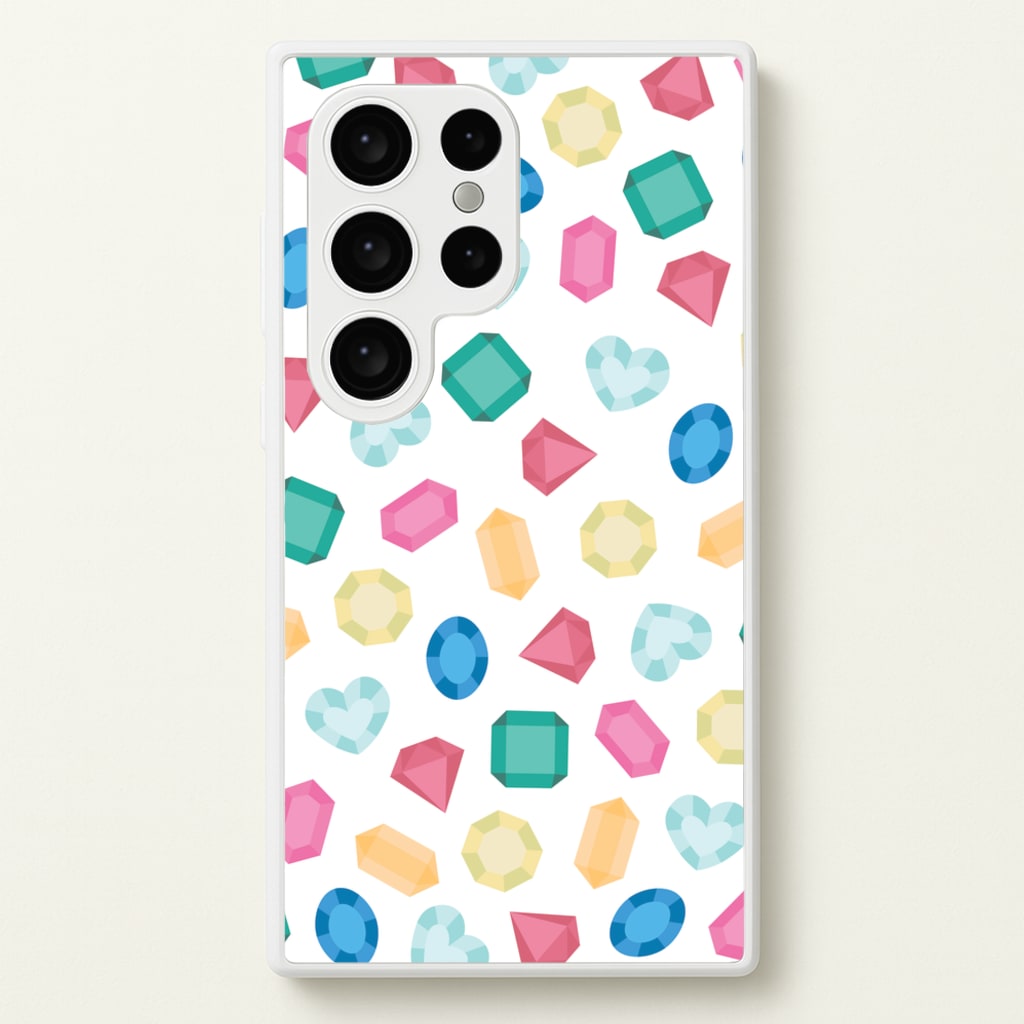 Cartoon Multicoloured Gems Pattern - Patterns Phone Case for Galaxy S24 Ultra