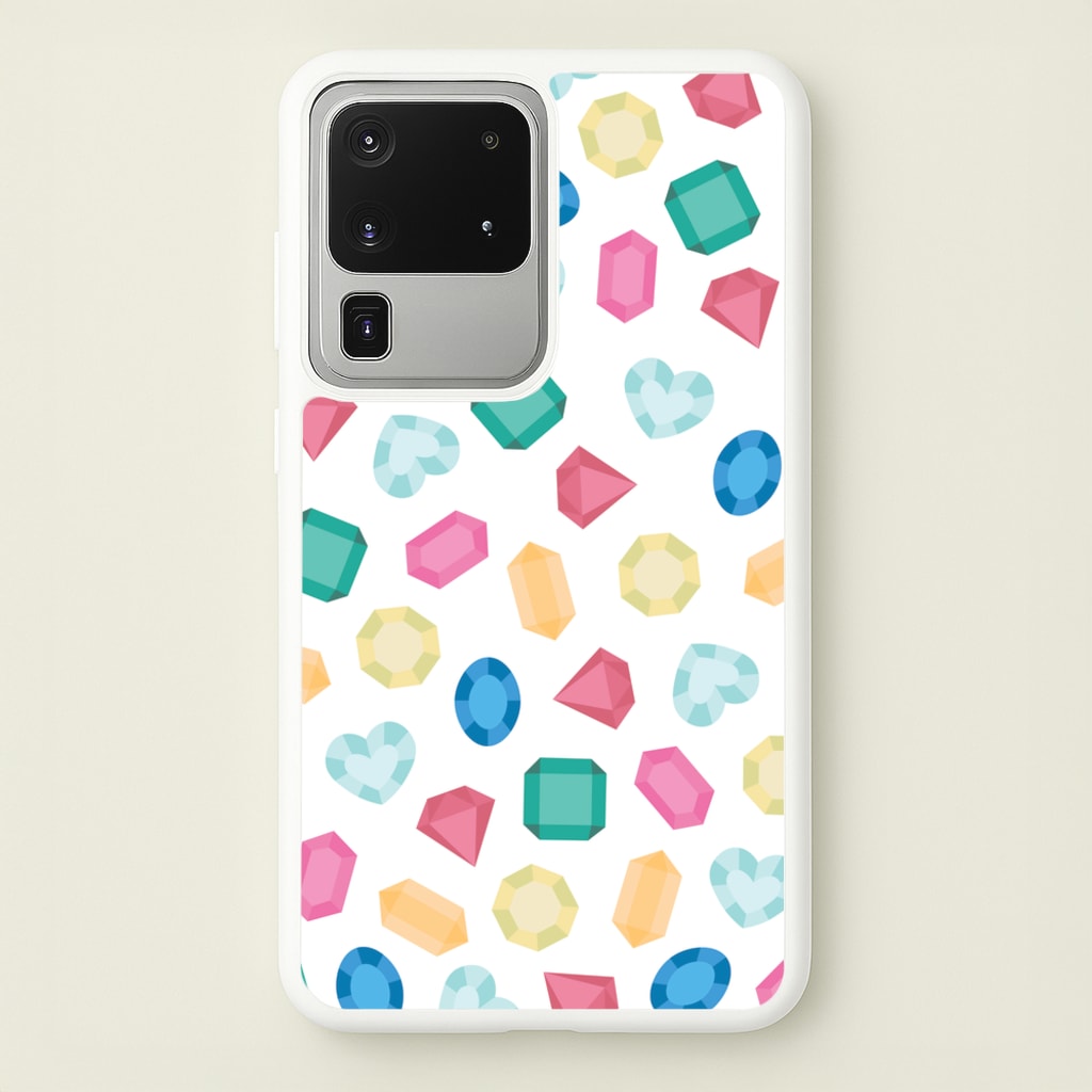 Cartoon Multicoloured Gems Pattern - Patterns Phone Case for Galaxy S20 Ultra