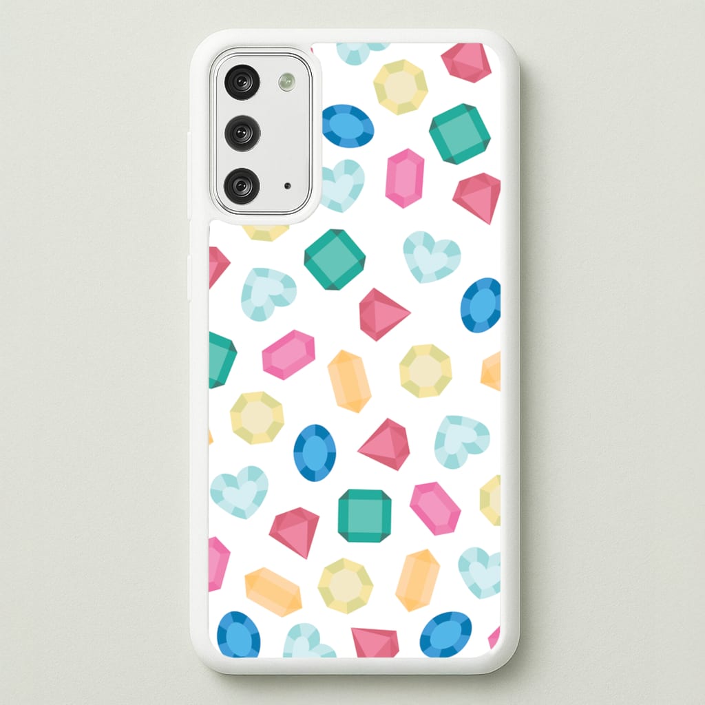 Cartoon Multicoloured Gems Pattern - Patterns Phone Case for Galaxy Note 20