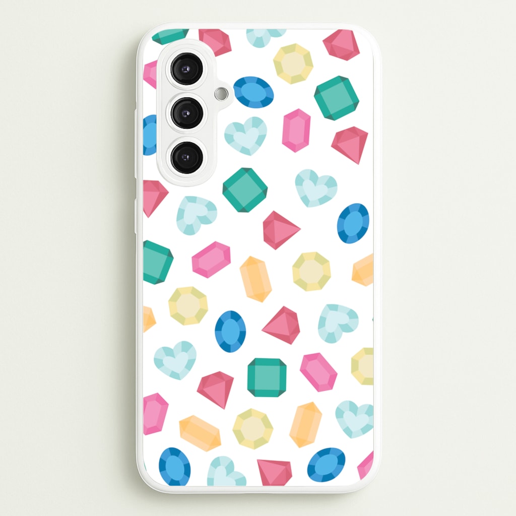 Cartoon Multicoloured Gems Pattern - Patterns Phone Case for Galaxy S23FE