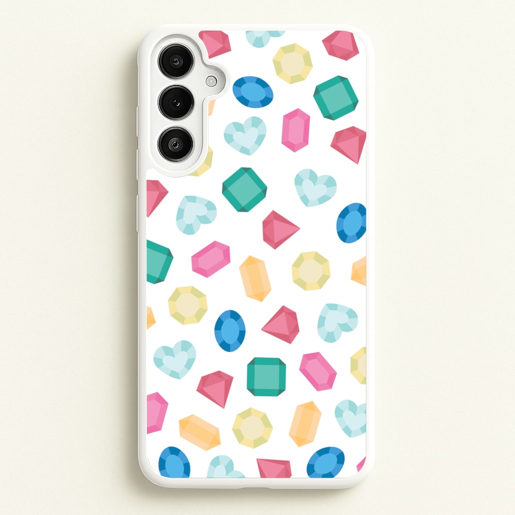 Cartoon Multicoloured Gems Pattern - Patterns Phone Case for Galaxy A34