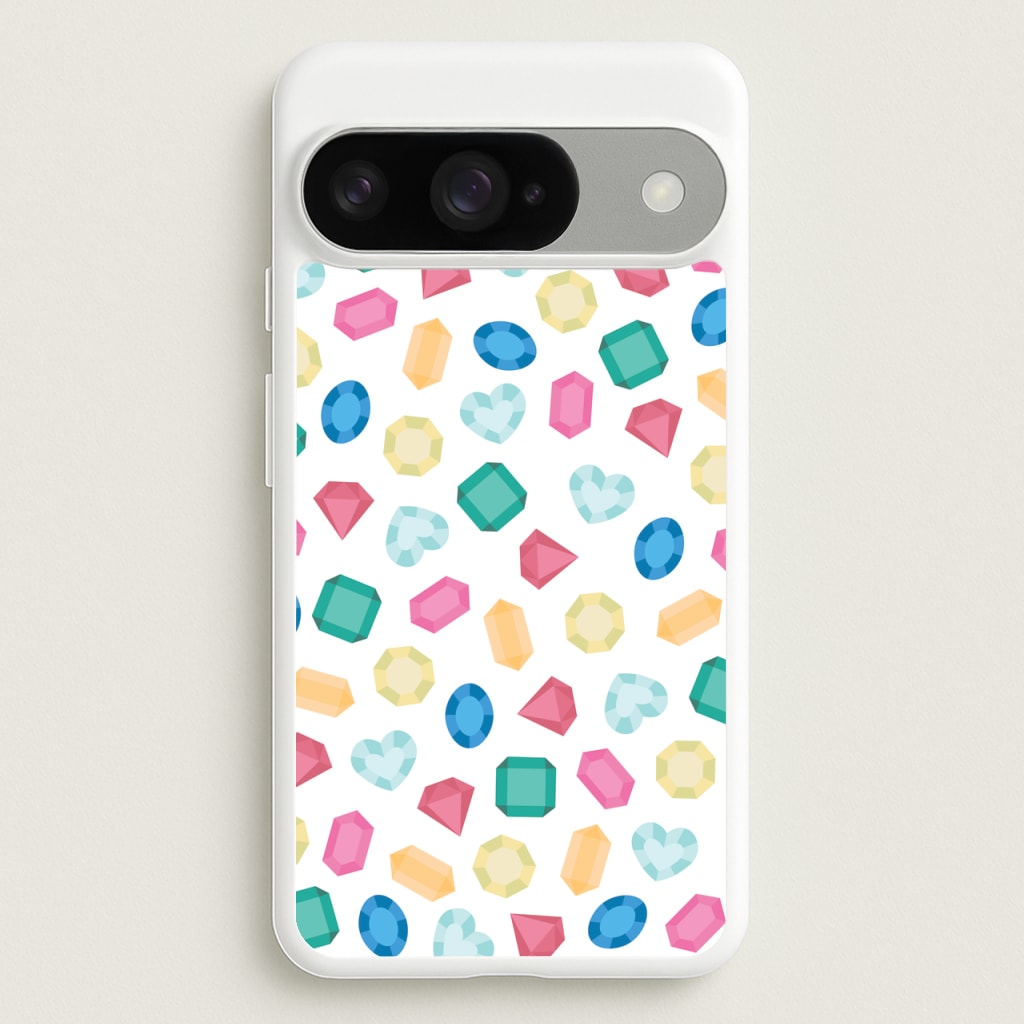 Cartoon Multicoloured Gems Pattern Phone Case for Google Pixel 10 / 10 Pro