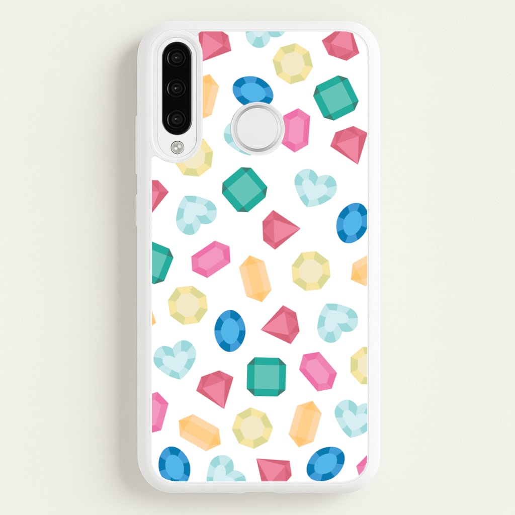 Cartoon Multicoloured Gems Pattern - Patterns Phone Case for Huawei P30 Lite