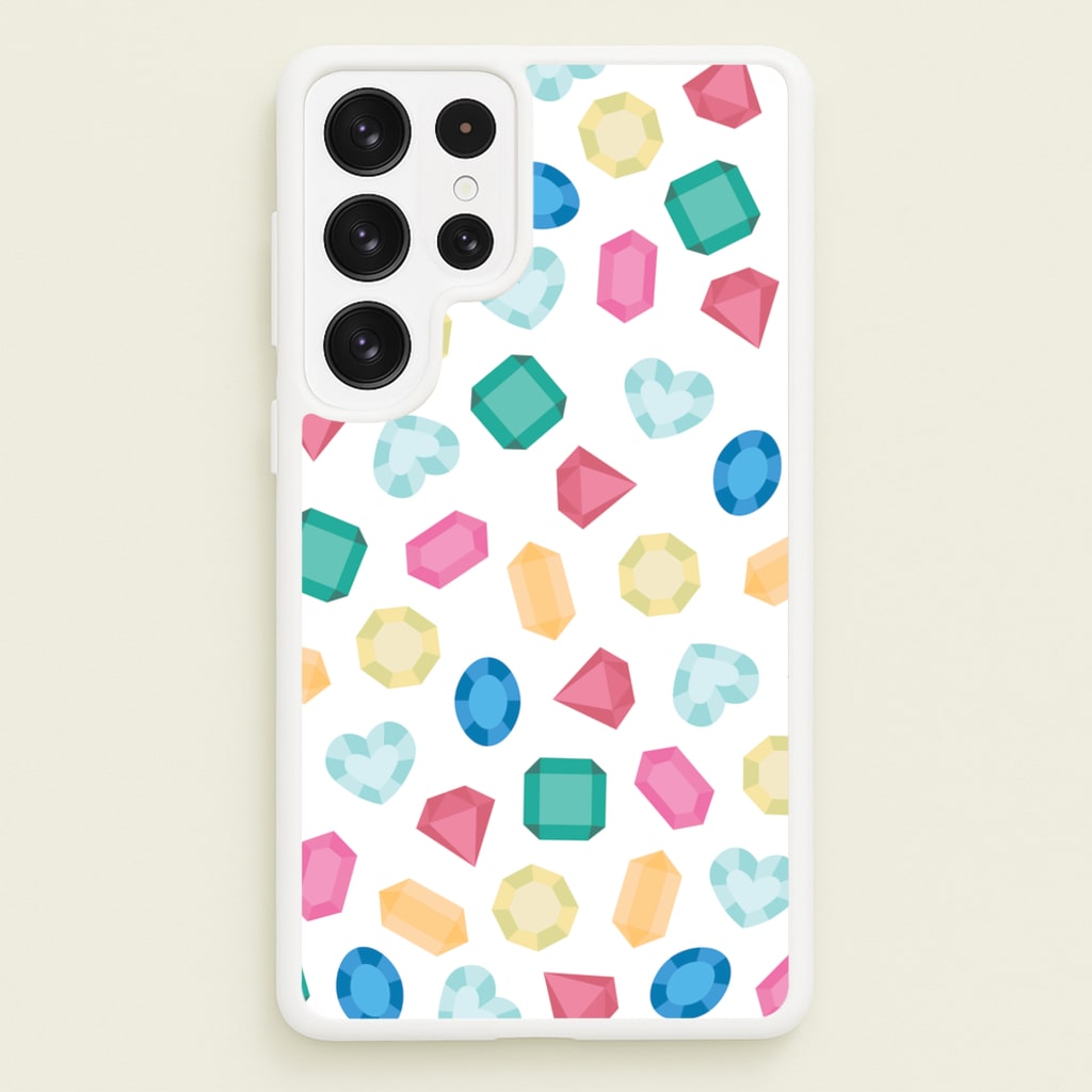 Cartoon Multicoloured Gems Pattern - Patterns Phone Case for Galaxy S22 Ultra