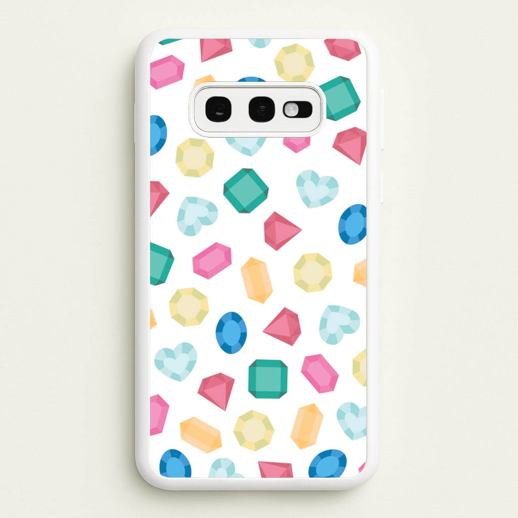 Cartoon Multicoloured Gems Pattern - Patterns Phone Case for Galaxy S10e